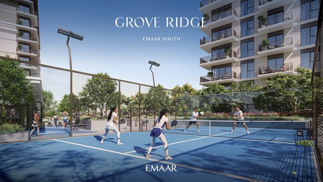 Grove Ridge at Emaar South, the padel courts (Emaar's render)