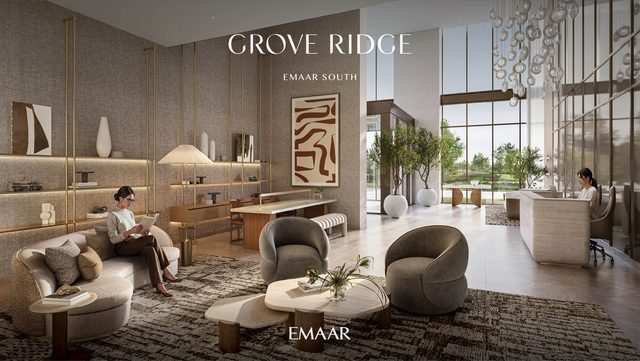 Grove Ridge at Emaar South, the lobby lounge (Emaar's render)